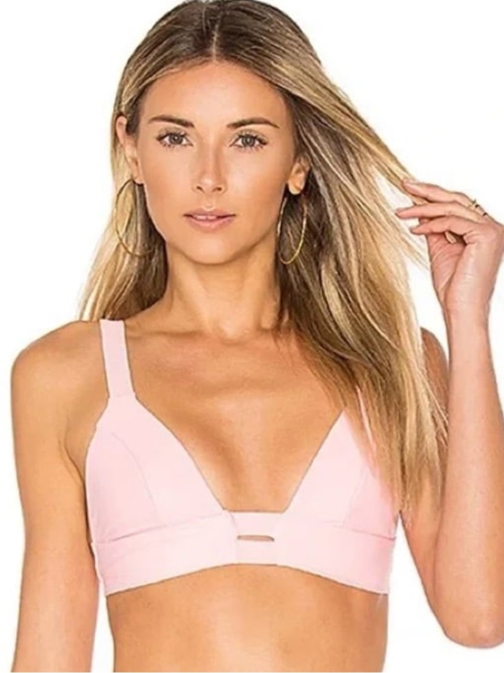 NWT VITAMIN A ‘Neutra’ Bralette Triangle Swim Bikini Top in Perla Light Pink
